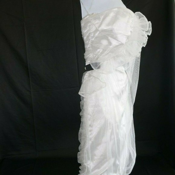 Esley White Bubble Dress Size S Party Dance - Picture 5 of 8